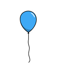 Blue Balloon, a hand drawn vector illustration of a blue balloon, perfect to use for projects like party, birthday celebrations, new years, decoration element, etc.