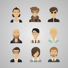 Vector illustration of men's heads