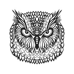 Obraz premium Zentangle stylized eagle owl head. Tribal sketch for tattoo or t
