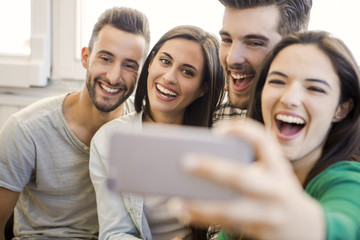Obraz premium A selfie with friends