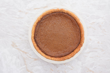 Thanksgiving pumpkin pie fresh from the oven
