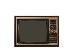 Retro television isolated over white background