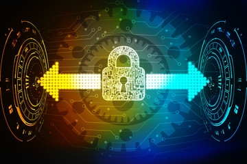 Safety concept: Closed Padlock on digital background