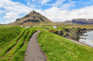 Rural landscape in Iceland in summer.