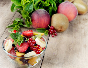 Fresh tasty fruit salad