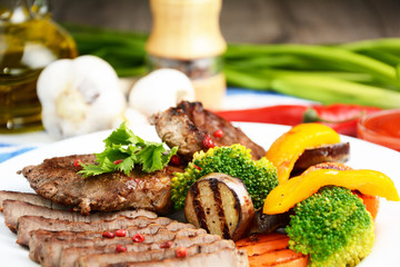 Delicious grilled beef steakes