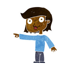 cartoon pointing person
