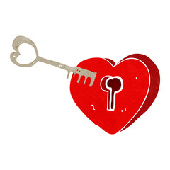 cartoon heart with keyhole