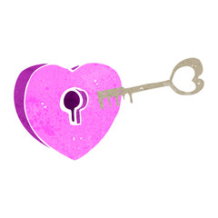 cartoon heart with keyhole