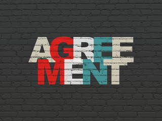 Obraz premium Finance concept: Agreement on wall background