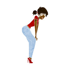 cartoon woman posing