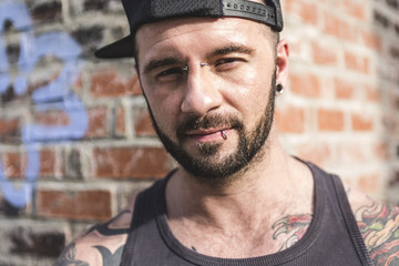 A sexy man with tattoo