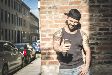 A sexy man with tattoo