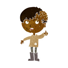 cartoon boy with growth on head