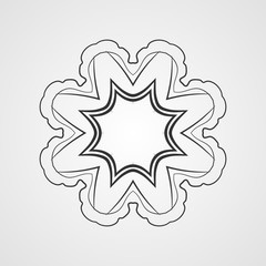 Vector monochrome flower mandala on a contrasting background