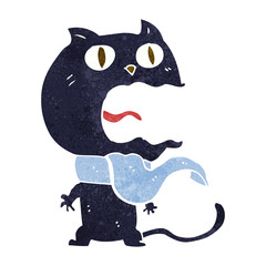 cartoon frightened cat