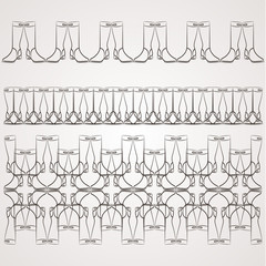 Set of vector filigree star, flowers, borders, frames and