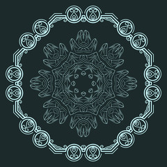 Set of two vector elegant, filigree round patterns: decorative