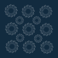 Vector background of circular patterns of elegant women's shoes