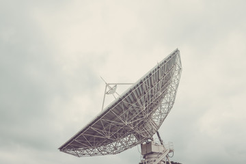 Satellite dish with clouds.