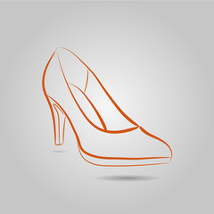 Icon Vector image of elegant high-heeled shoes