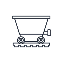 outline icon of coal trolley