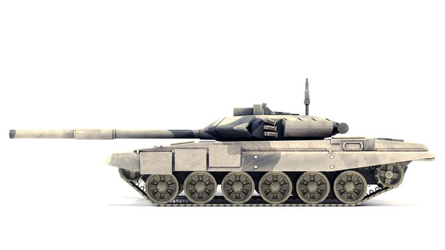 T-90 Main Battle Tank, Russia isolated on white background