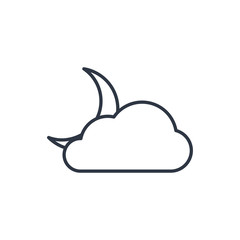 outline icon of cloudy night