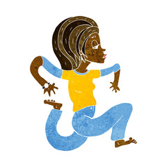 cartoon woman running