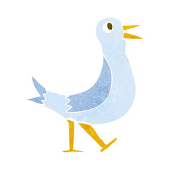 Obraz premium cartoon walking bird