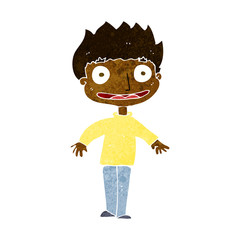 cartoon excited boy