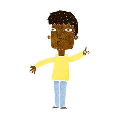 cartoon man raising point