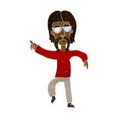 cartoon hippie man wearing glasses