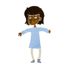 cartoon nervous woman