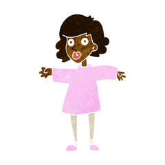 cartoon nervous woman