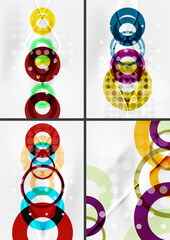 Set of circle shape design abstract backgrounds with light