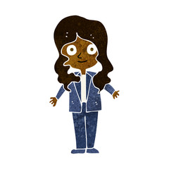 cartoon friendly business woman