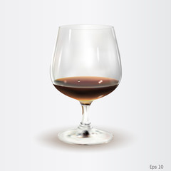 Vector illustration glass of cognac