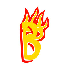 cartoon flaming letter
