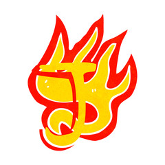 cartoon flaming letter