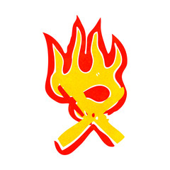 cartoon flaming letter