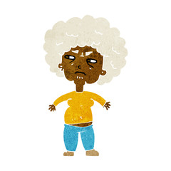 cartoon annoyed old woman