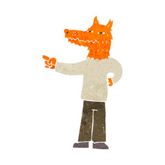 cartoon pointing fox man