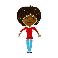 cartoon woman shrugging shoulders