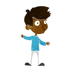 cartoon curious boy
