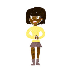 cartoon friendly woman