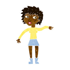 cartoon friendly woman waving