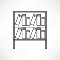 Books on the shelves simply retro vector illustration