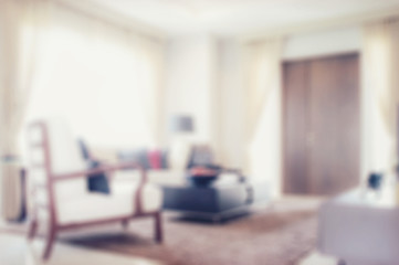 blur image of modern living room interior