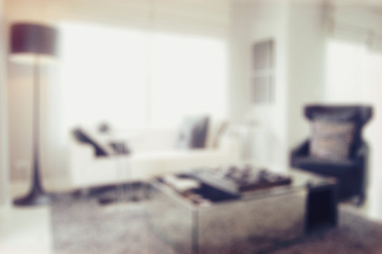 blur image of modern living room interior